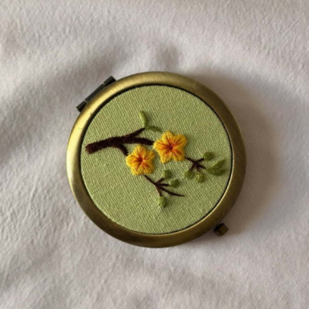Vintage Hand Embroidered Mirror